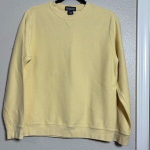 Lands' End Pale Butter Yellow Cotton Casual Sweat Top. Made in Peru. Size S
